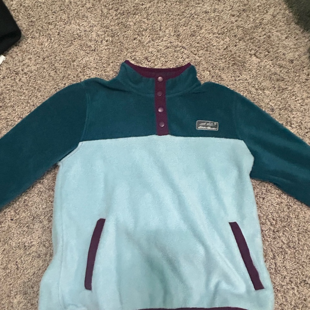 Columbia Teal and Light Blue Fleece Jacket